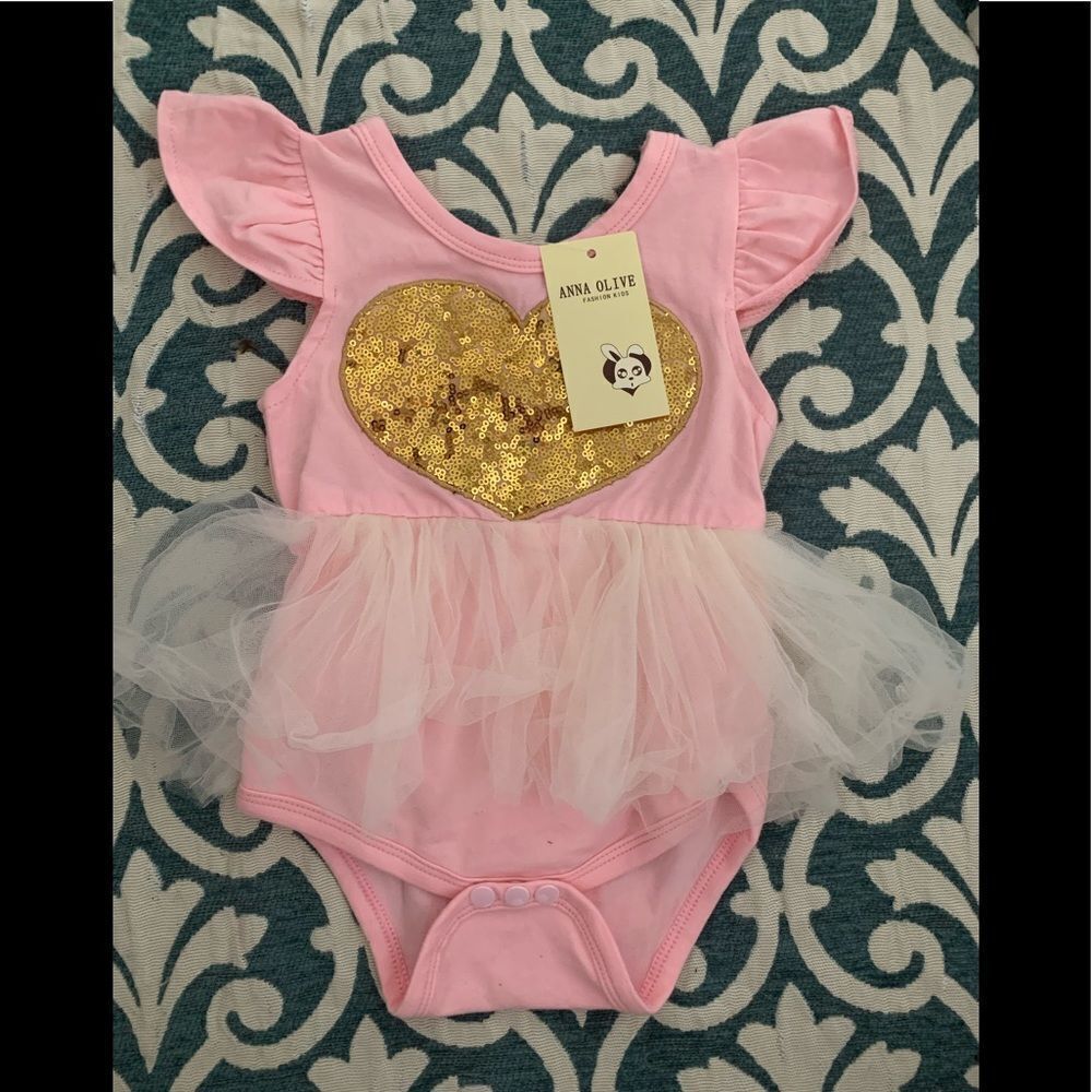 🐈NWT Anna Olive Pink Tutu Onesie🐈